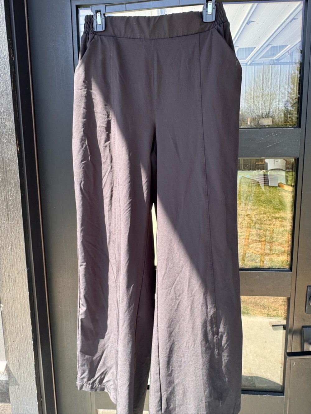 Womens Fabletics Black Wide-Leg Pull-On Pants
